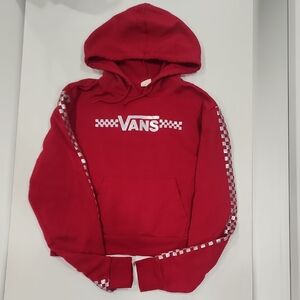 Vans Red Hoodie with Checkered Pattern